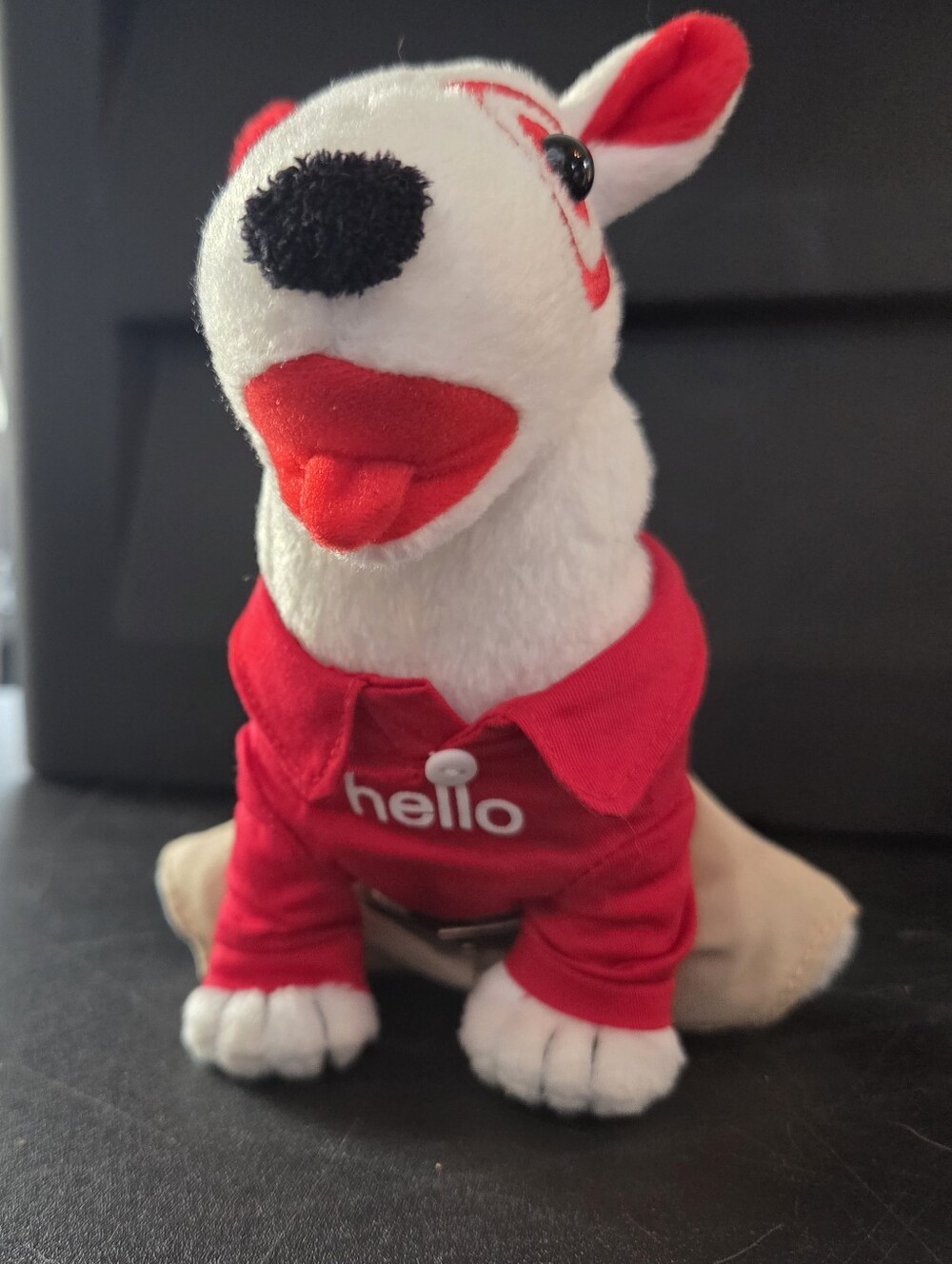 Plush White and Red Dog Stuffed Animal Toy